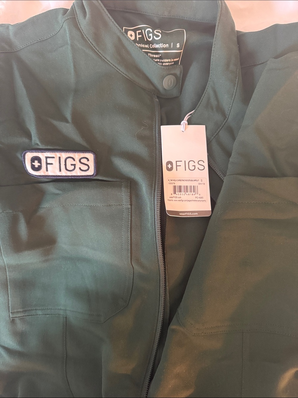 FIGS Men's Deep Green Zip Shirt Jacket